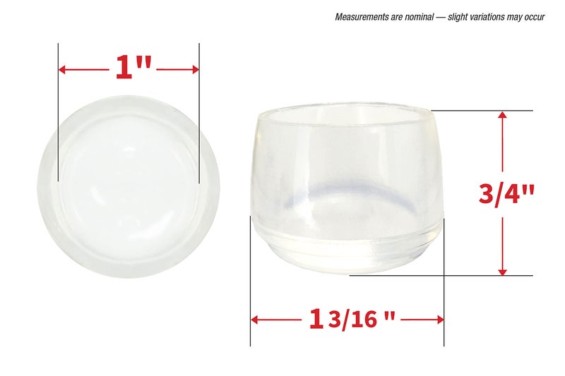 Shepherd Hardware 8612E Leg Tips 1-Inch Inside Diameter Rubber Chair Leg Caps, 24 Pack, Clear - Image 5